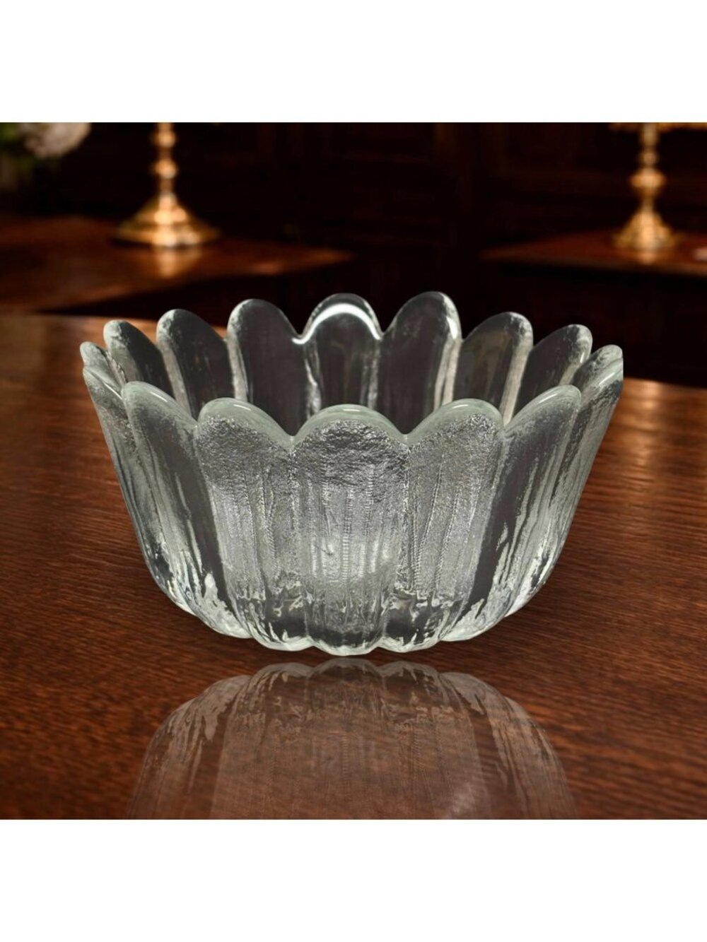 Scandinavian Modern Frosted Art Petal Glass Bowl Holmegaard Glassworks Nearly 3" - Picture 1 of 6